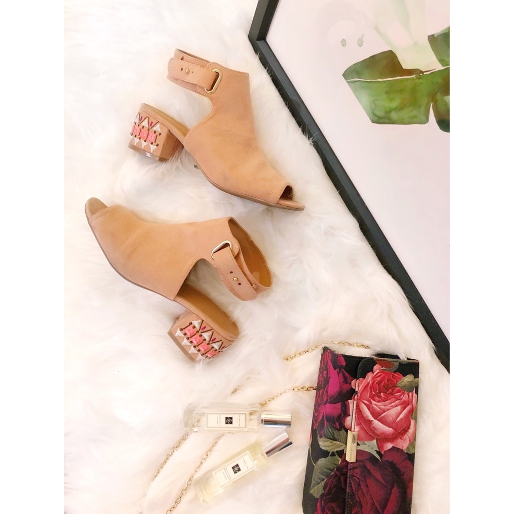 Peep Toe Mule/ Booties/ Block heels